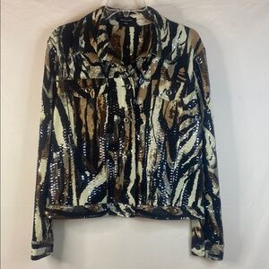 Notations Animal Print Disco Jacket, Size L
